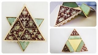 Stern Karte basteln  DIY  Star Folded Card eng sub [upl. by Marietta24]