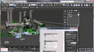 Breaking columns with Pulldownit 3 and adding pFlow debris in 3DMax [upl. by Dasya676]