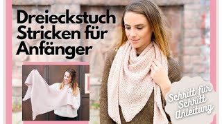 Dreieckstuch stricken Anleitung für Anfänger DIY [upl. by Chelsy]