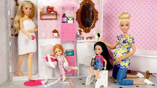 Barbie Doll Family New House Morning Routine [upl. by Akihsay180]