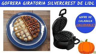 Gofrera giratoria Silvercrest de Lidl Receta de gofre de CALABAZA ¡muy saludable [upl. by Attehcnoc]