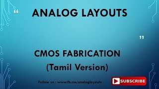 CMOS FABRICATION  Tamil Version [upl. by Hollander768]