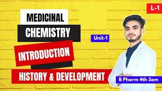 L1। U1। Introduction to Medicinal chemistry।History and development of medicinal chemistry।4th sem [upl. by Nimoynib]