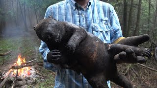 Porcupine Catch and Cook Clean  Learn The Primitive Hangi  Corn Meal Bread With Mortar amp Pestle [upl. by Hovey]