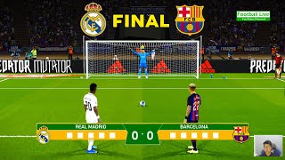 Real Madrid vs Barcelona  Penalty Shootout 2023 Final Supercopa Espana  eFootball PES Gameplay [upl. by Danais554]