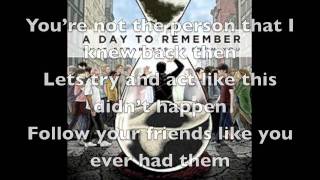 A Day To Remember  Its Complicated Acoustic HD LYRICS [upl. by Nylitsirk]