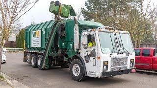 Mack LE  Amrep Octagonal Side Load Garbage Truck [upl. by Adanama]