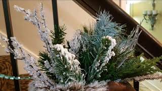 Rustic Glam Christmas DecorHow to make a focal point on a small staircase garland [upl. by Aleta]