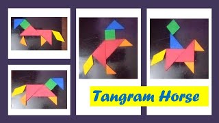 4 Types of Tangram Horses  Tangram Horse  Tangram Animal tangram diy horse [upl. by Lanna]