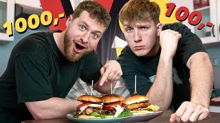 100kč vs 1000kč  KDO UVAŘÍ LEPŠÍ BURGER Pimpscz [upl. by Vashti]