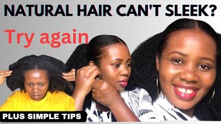 How to sleek 4C natural hair  Detailed DIY for beginners plus helpful tips👍 [upl. by Sanyu]