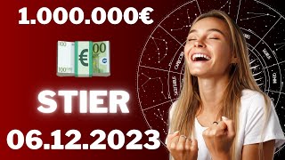 STIER ♉️⭐️ DU WIRST MILLIONÄR UNGLAUBLICH 💶🤩 Horoskop  06Dezember 2023 stier tarot [upl. by Siloam]