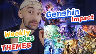 NEW GENSHIN IMPACT PLAYER REACTS TO GENSHIN IMPACT WEEKLY BOSS THEMES [upl. by Merilyn]