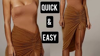 How to make a Ruched Skirt  easy ruched skirt tutorial  DIY [upl. by Sylvia]