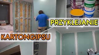 Przyklejanie płyt kartonowo gipsowych NORGIPS karton gips [upl. by Diego]