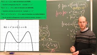 La parité Fonction paire impaire quelconque  Résolution algébrique et géométrique [upl. by Barlow]