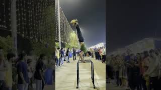 Stunt in public reaction 😳😱 calisthenics  mtb stunts shorts [upl. by Osy]