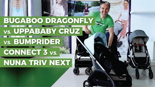 Bugaboo Dragonfly vs UPPAbaby Cruz vs Bumprider Connect 3 vs Nuna TRIV Next  Best Strollers 2023 [upl. by Tolmach]