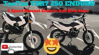 TaoTao TBR7 250 Dirt Bike Review In White [upl. by Tilly265]