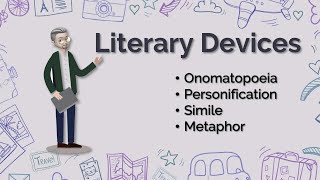 ESL  Literary Devices Onomatopoeia Personification Simile and Metaphor [upl. by Evelc706]