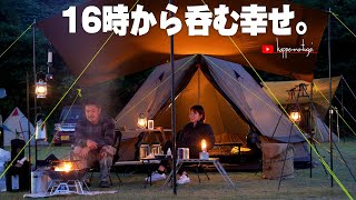 camp 一泊二日。美味しい鳥刺しと、差し入れで頂いたビールで気分は上々キャンプ泊。藺牟田池キャンプ場 [upl. by Jammie]