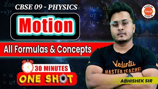 Motion Class 9 Chapter OneShot 📐📚 All Formulas amp Concepts in 30 Minutes 202425  Abhishek Sir [upl. by Latsirk]