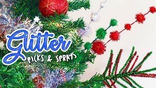 Glitter Picks amp Sprays for the Christmas Tree  DIY Whimsical Dr Seuss Christmas Decor [upl. by Franck]