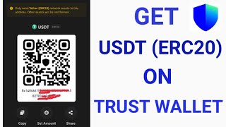 How To Get Your USDT ERC20 Wallet Address On Trust Wallet  Get Trust Wallet USDT Address [upl. by Hgierb]