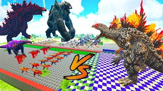 Godzilla Bros VS T REX DinosaursTitanosaurus  ARK Deathrun park [upl. by Aicenra]