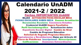 🔥 CALENDARIO UnADM 20212  CALENDARIO UnADM 2021  UnADM 2021  CALENDARIO UnADM 2022 UnADM 2022 [upl. by Romeo]