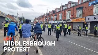 Middlesbrough Protest  Protesters March Through Middlesbrough Live [upl. by Nolek]