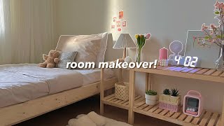 aesthetic and small room makeover 🧸🌷  pinterest amp korean style inspired [upl. by Cenac485]