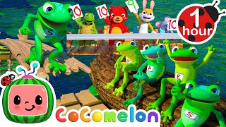 Count the Five Little Diving Frogs  CoComelon Animal Time  Learning with Animals  Nursery Rhymes [upl. by Kirwin307]