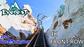 4K Expedition Everest 2024  Front Seat POV  Animal Kingdom Walt Disney World [upl. by Elleirbag92]