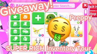 SUPER RICH ADOPT ME INVENTORY TOUR  GIVEAWAY DETAILS Adopt me 2024 [upl. by Sturrock143]