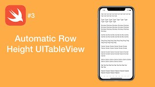 Automatic Row Height UITableView  Swift 3  iOS Programming [upl. by Elylrac922]