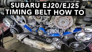 How To Change A Subaru DOHC EJ20 EJ25 Timing Belt [upl. by Maidy738]