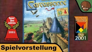 Carcassonne Spiel des Jahres 2001  Spielvorstellung und Regeln [upl. by Ellenuahs]