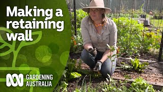 How to make a garden retaining wall from scratch  DIY Garden Projects  Gardening Australia [upl. by Islaen]