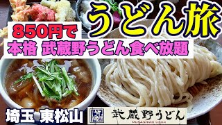 【うどん旅】なんと本格武蔵野うどんが食べ放題「武蔵野うどん竹國」東松山店 [upl. by Boucher]