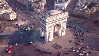 Arc de Triomphe by drone 4K [upl. by Ardnatal]