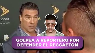 Eduardo Yáñez cachetea a un reportero por defender el Reggaeton [upl. by Odravde]