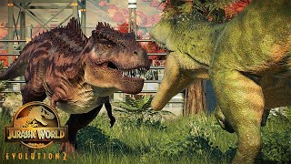 TARBOSAURUS VS CARCHARODONTOSAURUS  Jurassic World Evolution 2 [upl. by Vinn]