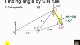 GCE OLevel EMaths Trigonometry  Bearings and SIN rule [upl. by Ssitnerp]