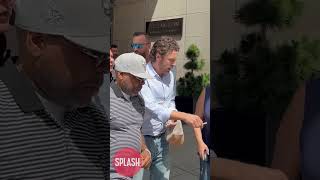 Casey Affleck Signs Autographs While Promoting The Instigators In New York [upl. by Solomon721]