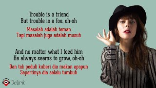 Trouble Is A Friend  Lenka Lyrics video dan terjemahan [upl. by Ulu]