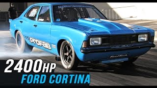 2400hp Ford Cortina How to run 6s on 275 Drag Radials [upl. by Kilk]