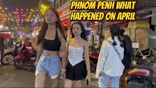 Cambodia Khmer new year walking tour nightlife 2024 [upl. by Milburn]