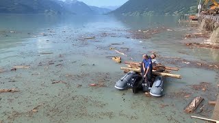 Two people injured after mudslide in Switzerland [upl. by Ahtelrac]