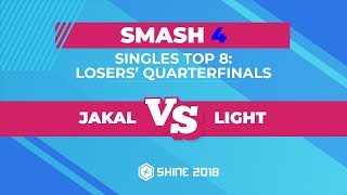 Jakal vs Light  Smash 4 Singles Top 8 Losers Quarterfinals  Shine 2018 [upl. by Grannie528]